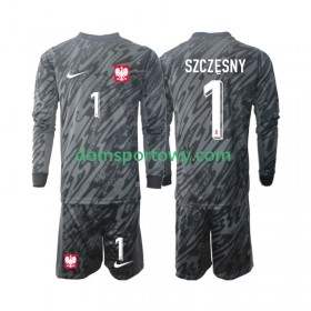 Koszulka Polska Szczesny 1 Bramkarska Dziecięcy Wyjazdowe Koszulki Piłkarskie 2024 Długi Rękaw